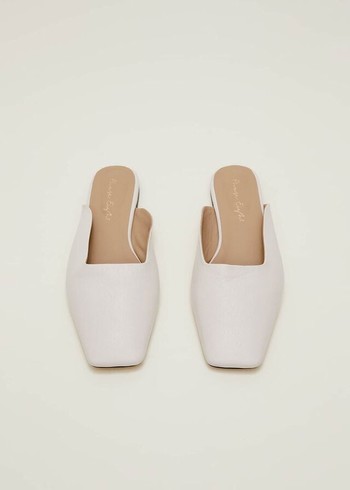 Phase Eight Slip On Mule Flats White Australia | BK2436871